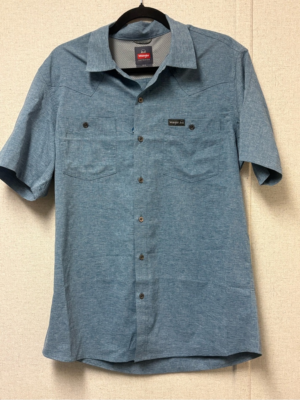 Wrangler Outdoor Western Shirt Men’s M NWT Blue UPF 40+